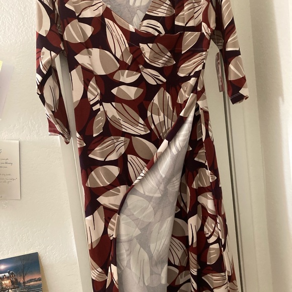 SoftSurroundings Faux Wrap Crisscross Bodice Dress - Picture 7 of 12